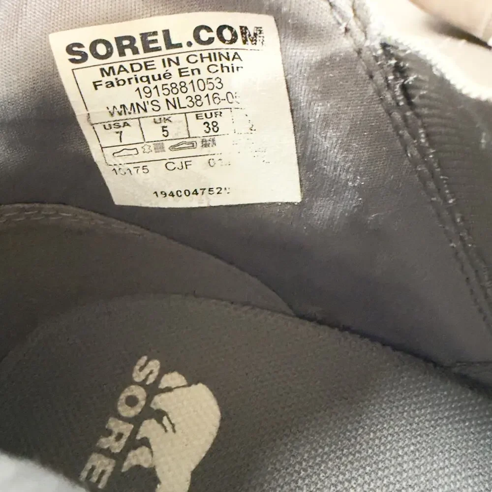Sorel Women's Evie Bootie Waterproof Gray Suede Leather Wedge Ankle Boot Sz 7